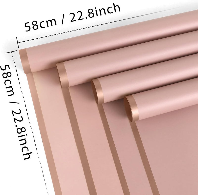 FUHITIM 20 Sheets Flower Wrapping Paper - Waterproof Floral Bouquet Wrapping Paper, Florist Supplies Packaging Paper for Wedding Birthday Gift DIY (Dark Pink) - Image 2